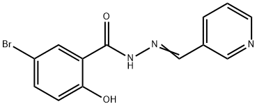 5-bromo-2-hydroxy-N-[(Z)-pyridin-3-ylmethylideneamino]benzamide Structure