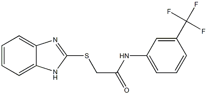 2-(1H-benzimidazol-2-ylsulfanyl)-N-[3-(trifluoromethyl)phenyl]acetamide Struktur