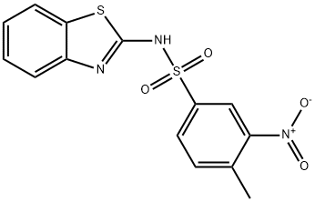 N-(1,3-benzothiazol-2-yl)-4-methyl-3-nitrobenzenesulfonamide 化学構造式