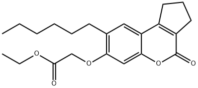 ethyl 2-[(8-hexyl-4-oxo-2,3-dihydro-1H-cyclopenta[c]chromen-7-yl)oxy]acetate 结构式