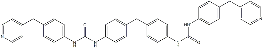 1-[4-(pyridin-4-ylmethyl)phenyl]-3-[4-[[4-[[4-(pyridin-4-ylmethyl)phenyl]carbamoylamino]phenyl]methyl]phenyl]urea Struktur