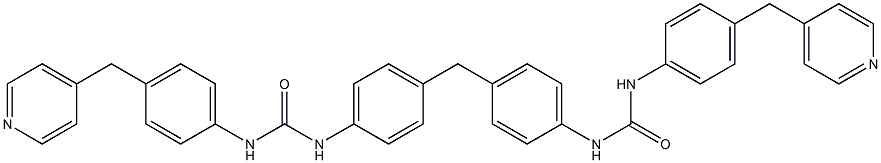 1-[4-(pyridin-4-ylmethyl)phenyl]-3-[4-[[4-[[4-(pyridin-4-ylmethyl)phenyl]carbamoylamino]phenyl]methyl]phenyl]urea Structure