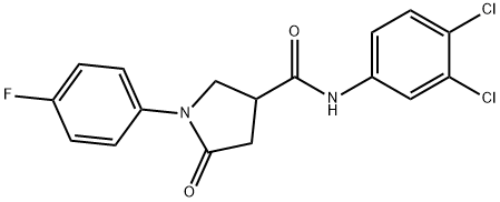 N-(3,4-dichlorophenyl)-1-(4-fluorophenyl)-5-oxopyrrolidine-3-carboxamide Structure