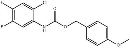 (4-methoxyphenyl)methyl N-(2-chloro-4,5-difluorophenyl)carbamate 化学構造式