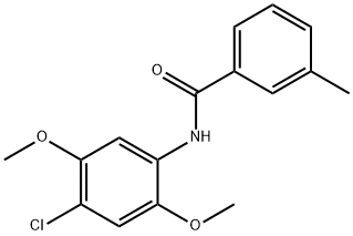 N-(4-chloro-2,5-dimethoxyphenyl)-3-methylbenzamide,303990-39-8,结构式
