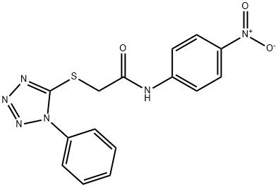 N-(4-nitrophenyl)-2-(1-phenyltetrazol-5-yl)sulfanylacetamide Struktur