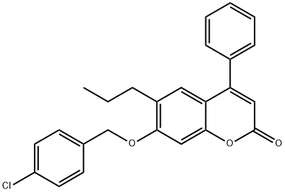 7-[(4-chlorophenyl)methoxy]-4-phenyl-6-propylchromen-2-one 结构式