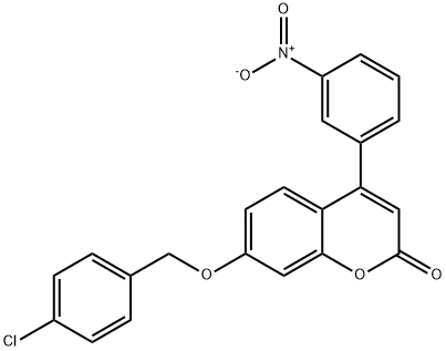 7-[(4-chlorophenyl)methoxy]-4-(3-nitrophenyl)chromen-2-one 结构式