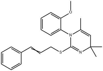 1-(2-methoxyphenyl)-4,4,6-trimethyl-2-[(E)-3-phenylprop-2-enyl]sulfanylpyrimidine 结构式