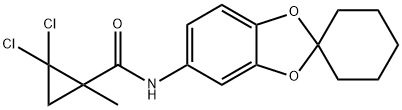 2,2-dichloro-1-methyl-N-spiro[1,3-benzodioxole-2,1'-cyclohexane]-5-ylcyclopropane-1-carboxamide 结构式