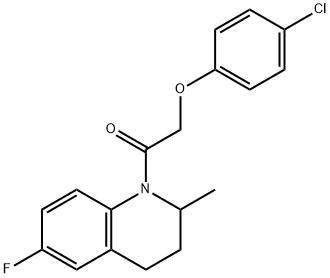 2-(4-chlorophenoxy)-1-(6-fluoro-2-methyl-3,4-dihydro-2H-quinolin-1-yl)ethanone 化学構造式