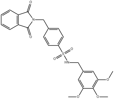 4-[(1,3-dioxoisoindol-2-yl)methyl]-N-[(3,4,5-trimethoxyphenyl)methyl]benzenesulfonamide 化学構造式
