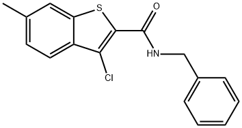 N-benzyl-3-chloro-6-methyl-1-benzothiophene-2-carboxamide 化学構造式