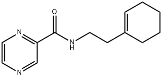N-[2-(cyclohexen-1-yl)ethyl]pyrazine-2-carboxamide 化学構造式