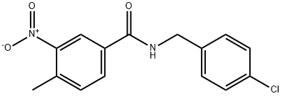 N-[(4-chlorophenyl)methyl]-4-methyl-3-nitrobenzamide Struktur