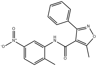5-methyl-N-(2-methyl-5-nitrophenyl)-3-phenyl-1,2-oxazole-4-carboxamide Struktur
