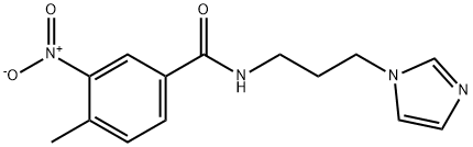 N-(3-imidazol-1-ylpropyl)-4-methyl-3-nitrobenzamide 结构式