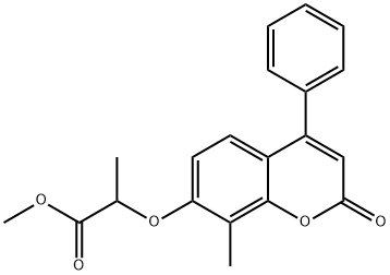methyl 2-(8-methyl-2-oxo-4-phenylchromen-7-yl)oxypropanoate Struktur