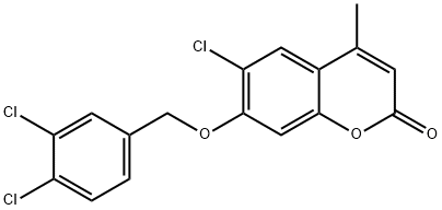 6-chloro-7-[(3,4-dichlorophenyl)methoxy]-4-methylchromen-2-one Structure