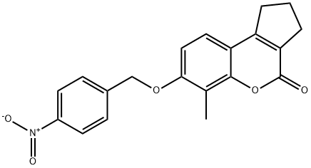 6-methyl-7-[(4-nitrophenyl)methoxy]-2,3-dihydro-1H-cyclopenta[c]chromen-4-one Structure