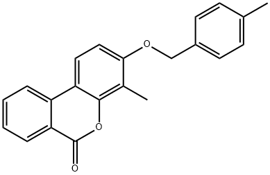 4-methyl-3-[(4-methylphenyl)methoxy]benzo[c]chromen-6-one Structure