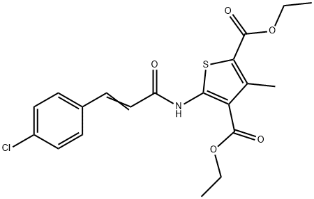 diethyl 5-[[(E)-3-(4-chlorophenyl)prop-2-enoyl]amino]-3-methylthiophene-2,4-dicarboxylate Struktur