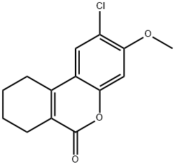 2-chloro-3-methoxy-7,8,9,10-tetrahydrobenzo[c]chromen-6-one 化学構造式