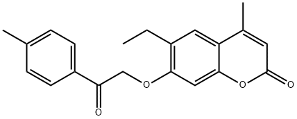 6-ethyl-4-methyl-7-[2-(4-methylphenyl)-2-oxoethoxy]chromen-2-one 结构式