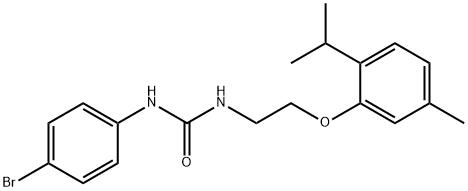 1-(4-bromophenyl)-3-[2-(5-methyl-2-propan-2-ylphenoxy)ethyl]urea Struktur