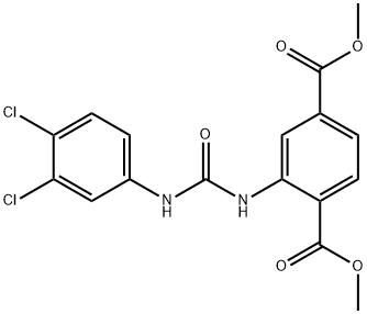 dimethyl 2-[(3,4-dichlorophenyl)carbamoylamino]benzene-1,4-dicarboxylate 化学構造式