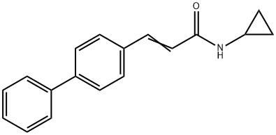 (E)-N-cyclopropyl-3-(4-phenylphenyl)prop-2-enamide 化学構造式