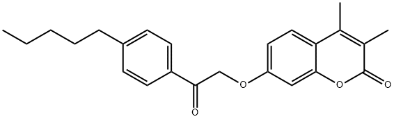 3,4-dimethyl-7-[2-oxo-2-(4-pentylphenyl)ethoxy]chromen-2-one 结构式