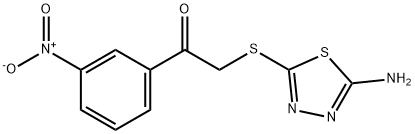 2-[(5-amino-1,3,4-thiadiazol-2-yl)sulfanyl]-1-(3-nitrophenyl)ethanone 化学構造式