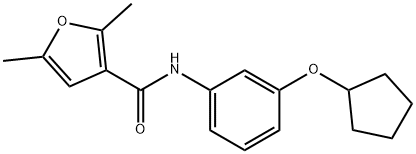 N-(3-cyclopentyloxyphenyl)-2,5-dimethylfuran-3-carboxamide 化学構造式