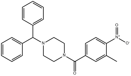 (4-benzhydrylpiperazin-1-yl)-(3-methyl-4-nitrophenyl)methanone 化学構造式