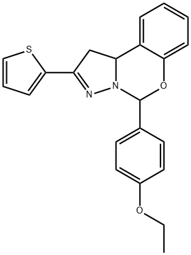 5-(4-ethoxyphenyl)-2-thiophen-2-yl-5,10b-dihydro-1H-pyrazolo[1,5-c][1,3]benzoxazine Structure