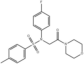 N-(4-fluorophenyl)-4-methyl-N-(2-morpholin-4-yl-2-oxoethyl)benzenesulfonamide 化学構造式