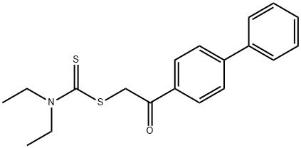 [2-oxo-2-(4-phenylphenyl)ethyl] N,N-diethylcarbamodithioate Struktur