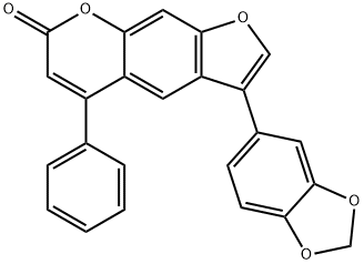 3-(1,3-benzodioxol-5-yl)-5-phenylfuro[3,2-g]chromen-7-one 结构式