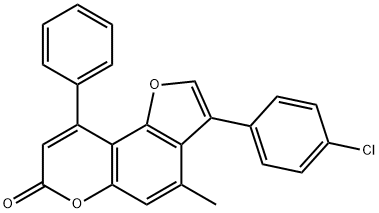 3-(4-chlorophenyl)-4-methyl-9-phenylfuro[2,3-f]chromen-7-one Structure