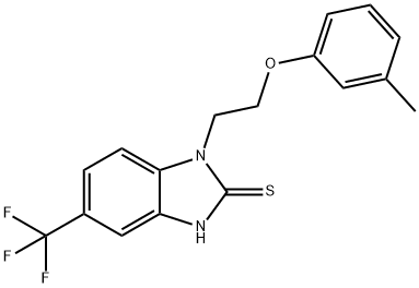 3-[2-(3-methylphenoxy)ethyl]-6-(trifluoromethyl)-1H-benzimidazole-2-thione 结构式