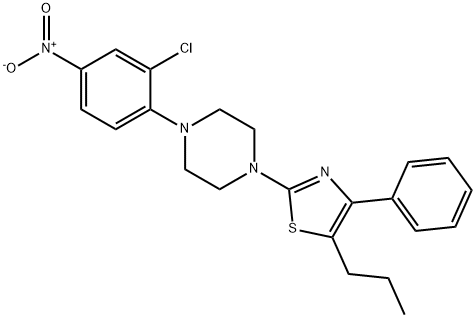 2-[4-(2-chloro-4-nitrophenyl)piperazin-1-yl]-4-phenyl-5-propyl-1,3-thiazole 结构式