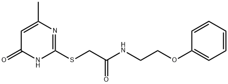 2-[(6-methyl-4-oxo-1H-pyrimidin-2-yl)sulfanyl]-N-(2-phenoxyethyl)acetamide Structure