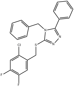 4-benzyl-3-[(2-chloro-4,5-difluorophenyl)methylsulfanyl]-5-phenyl-1,2,4-triazole 化学構造式
