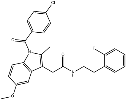 2-[1-(4-chlorobenzoyl)-5-methoxy-2-methylindol-3-yl]-N-[2-(2-fluorophenyl)ethyl]acetamide 结构式