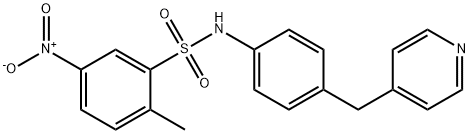 2-methyl-5-nitro-N-[4-(pyridin-4-ylmethyl)phenyl]benzenesulfonamide 化学構造式
