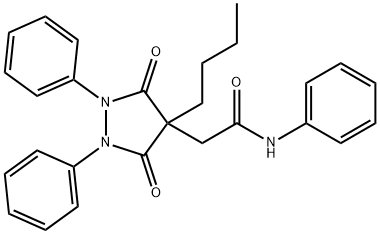 2-(4-butyl-3,5-dioxo-1,2-diphenylpyrazolidin-4-yl)-N-phenylacetamide 化学構造式