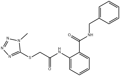 N-benzyl-2-[[2-(1-methyltetrazol-5-yl)sulfanylacetyl]amino]benzamide Structure