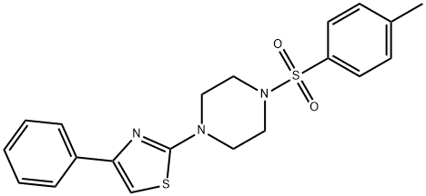 2-[4-(4-methylphenyl)sulfonylpiperazin-1-yl]-4-phenyl-1,3-thiazole 化学構造式