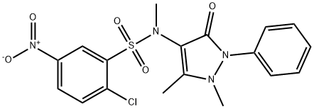 2-chloro-N-(1,5-dimethyl-3-oxo-2-phenylpyrazol-4-yl)-N-methyl-5-nitrobenzenesulfonamide Structure